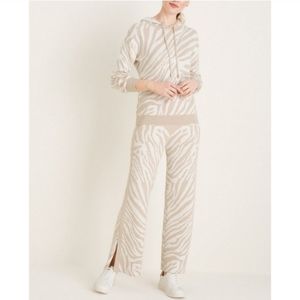 Zenergy by Chico's‎ Tiger-Print Cotton-Cashmere Blend Hoodie+Pants Set